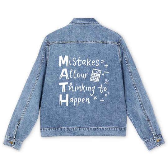 Math Teacher Men's Denim Jackets