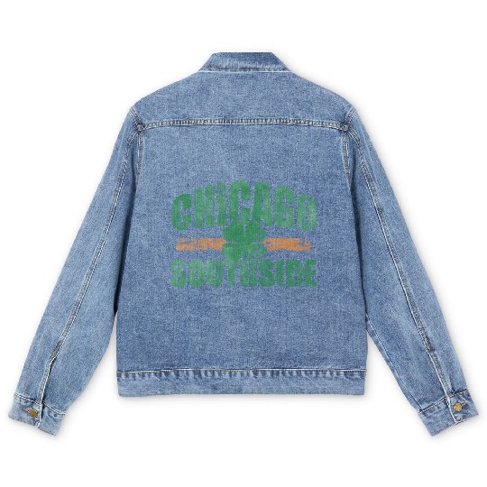 Chicago South Side Irish St Patricks Day Men's Denim Jackets