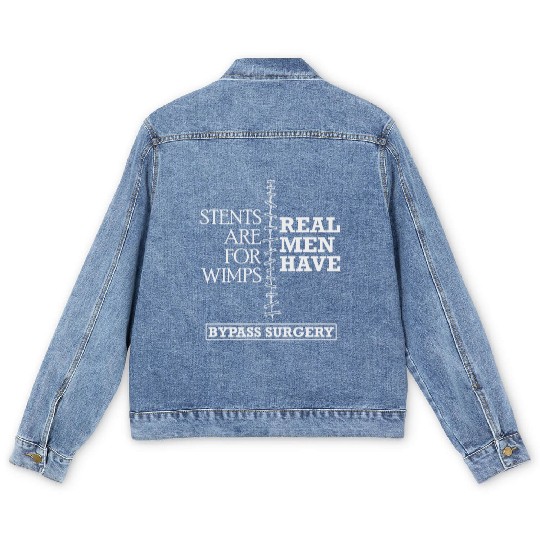 Real Men Have Bypass Surgery Heart Gift Men's Denim Jackets