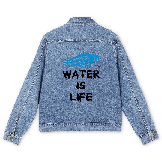 Water is life Men's Denim Jackets