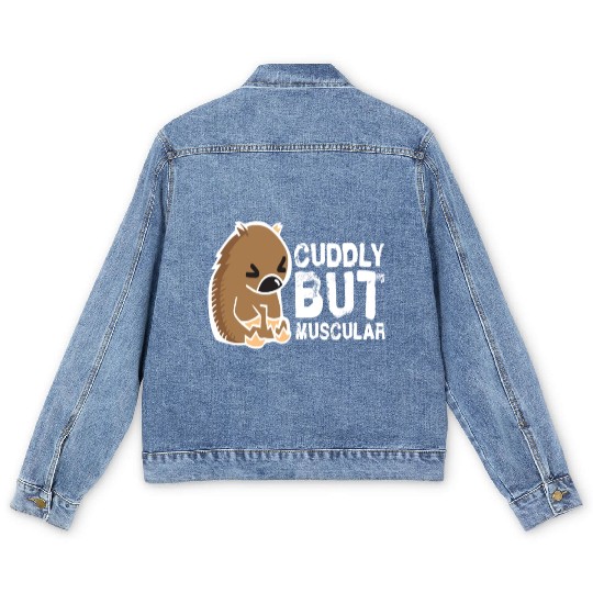 Cuddly But Muscular Wombat Sweet Australia Wild Men's Denim Jackets