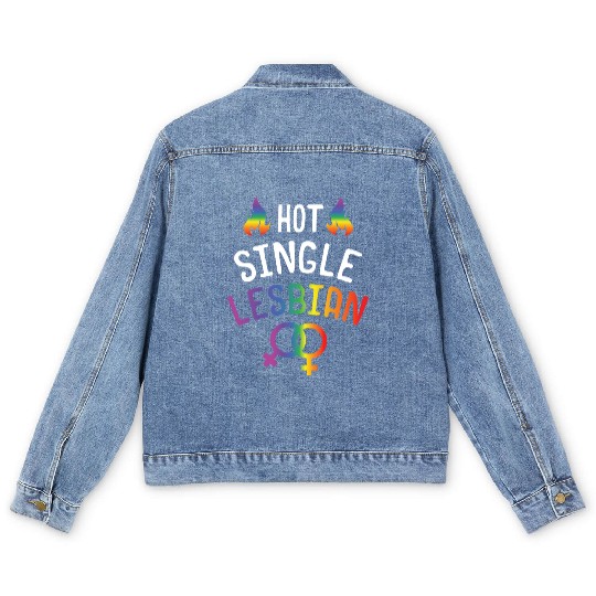 LGBT Gay Pride Lesbian Hot Single Lesbian Men's Denim Jackets