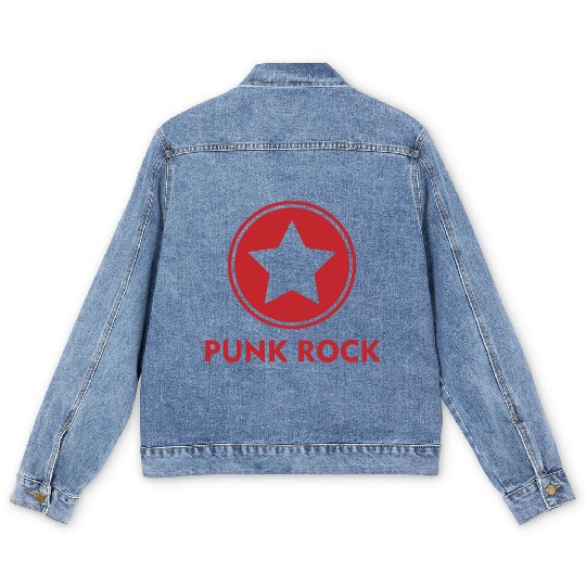 Punk rock Men's Denim Jackets star punk anarchy