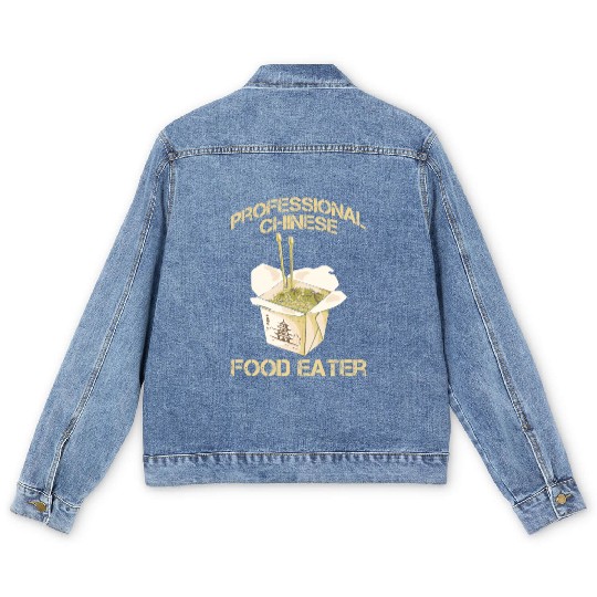 Professional Chinese Food Eater Asian Noodle Lover Men's Denim Jackets