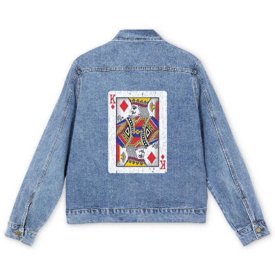 king of diamonds playing card Men's Denim Jackets