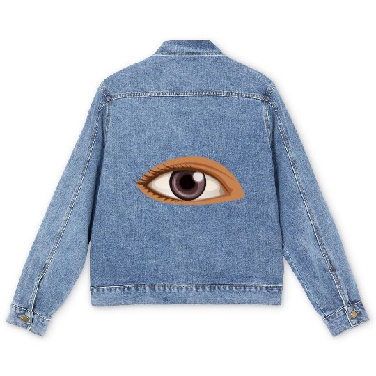brown eye illustration vintage geek abstract Men's Denim Jackets