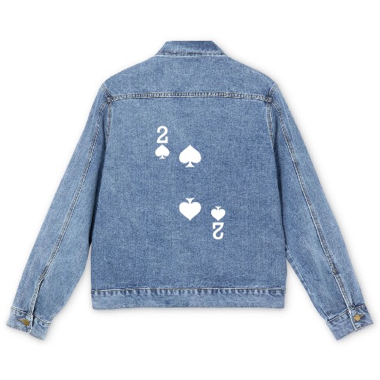 2 of Spades Playing Card Halloween Costume Men's Denim Jackets