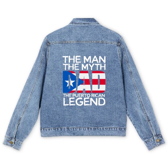 Puerto Rico Gifts For Dad Fathers Day Puerto Rican Men's Denim Jackets
