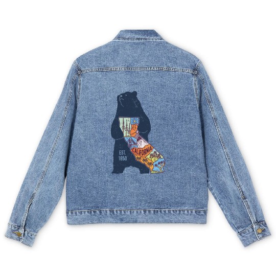 Vintage California Bear EST 1850 Men's Denim Jackets