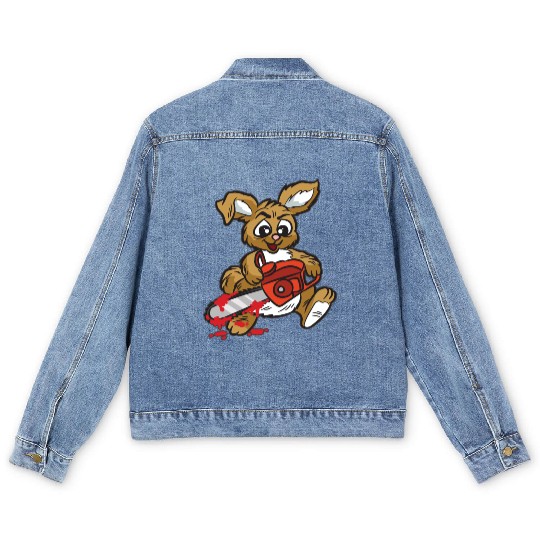 BAD BUNNY WITH CHAINSAW Men's Denim Jackets