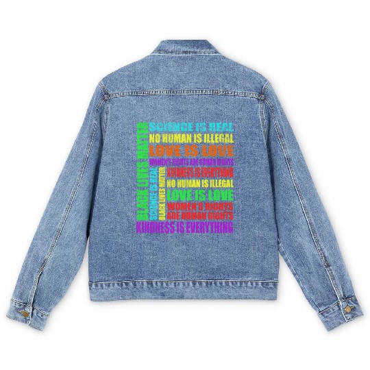 Science Is Real Black Lives Matter Love Is Love Men's Denim Jackets