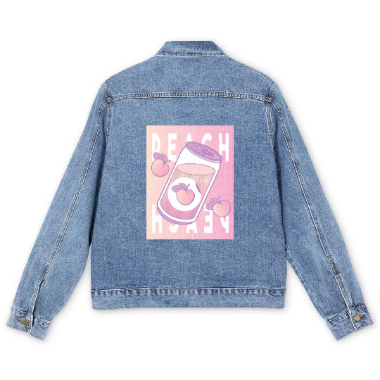 Peach Drink Aesthetic Vaporwave Japan Men's Denim Jackets