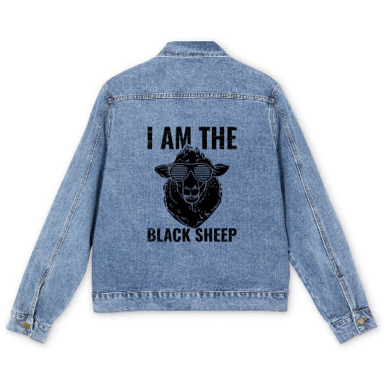 Black Sheep T Shirti Am the Black Sheep Funny Pict Men's Denim Jackets