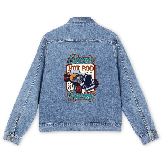 Classic Hot Rod Racing Men's Denim Jackets