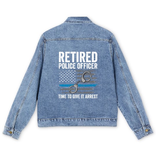 Police Retirement Men's Denim Jackets Retired Police Officer
