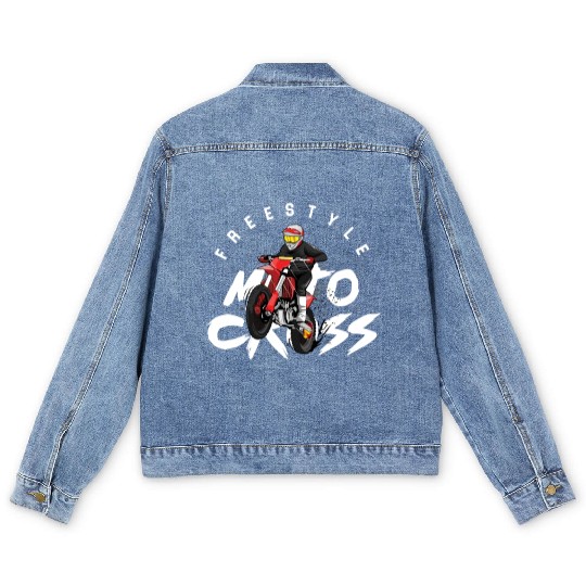 Freestyle Motocross Motorcycle Motorbike Bike Gift Men's Denim Jackets