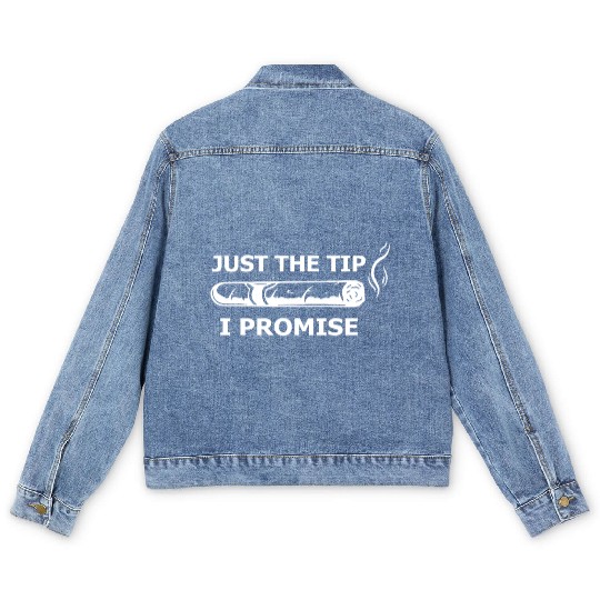 Cigars Just The Tip I Promise Men's Denim Jackets