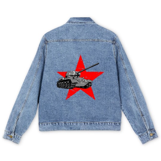 T-34-85 Soviet medium tank Men's Denim Jackets