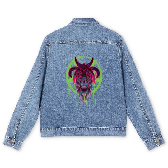 Neon Baphomet Men's Denim Jackets