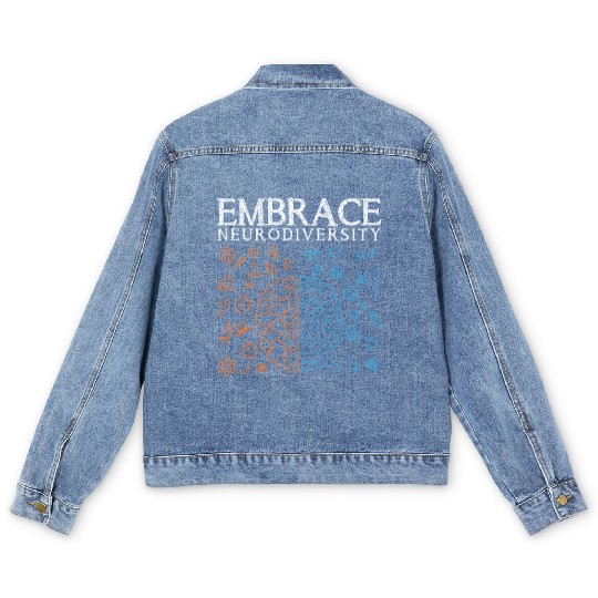 Embrace ADHD Autism ASD Neurodiversity Men's Denim Jackets
