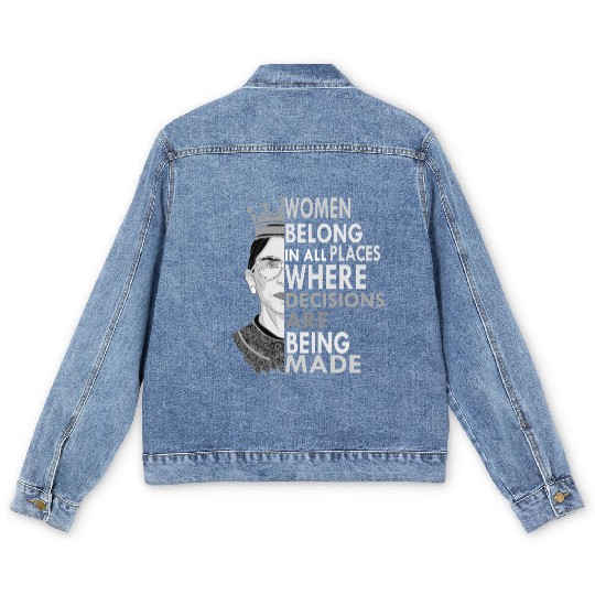 Ruth Bader Ginsburg Men's Denim Jackets