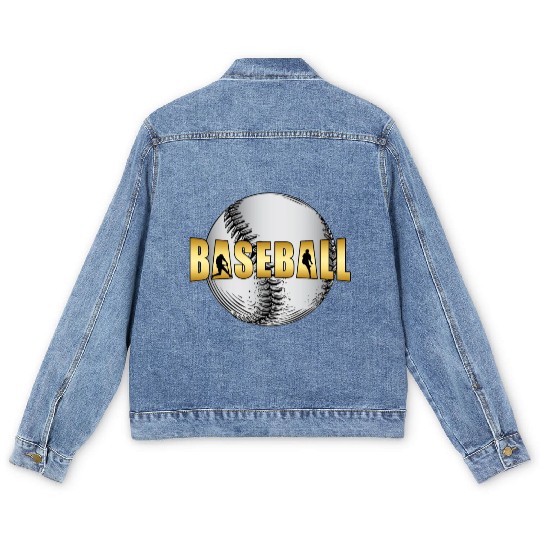 Baseball Catcher Softball Baseball Bat Sports Gift Men's Denim Jackets