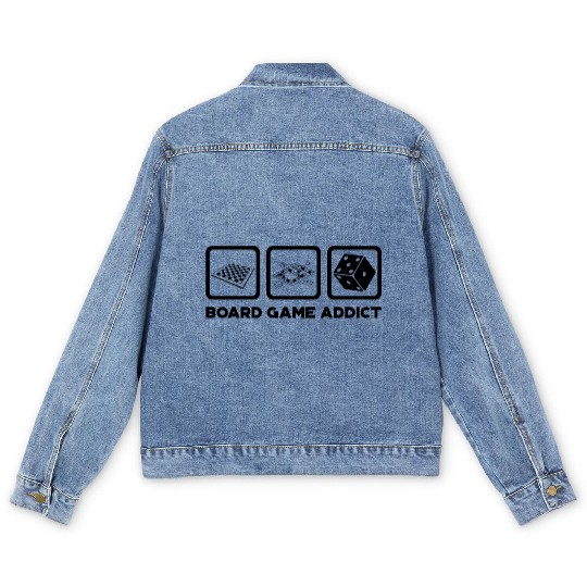 Board Game Addict Gaming Men's Denim Jackets