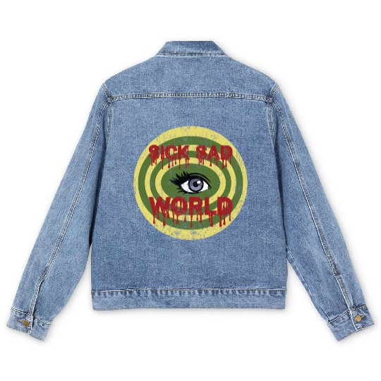 Daria Sick Sad World Drippy Text Eye Logo Men's Denim Jackets