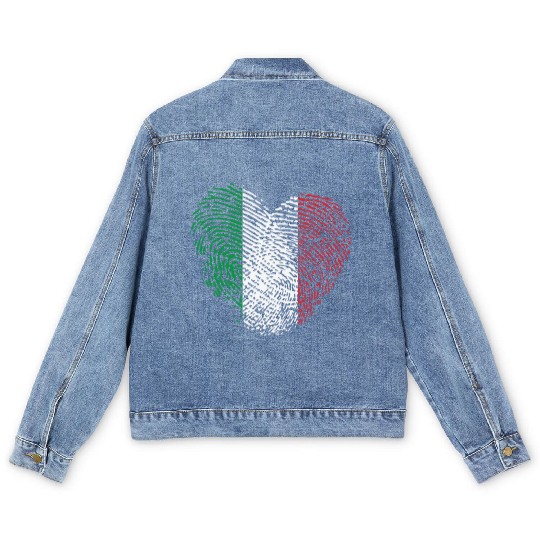 Italy in my DNA: italy Heart Men's Denim Jackets