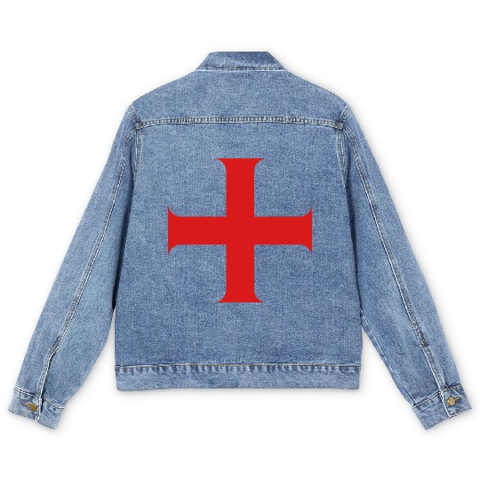 Knights Templar Cross Men's Denim Jackets