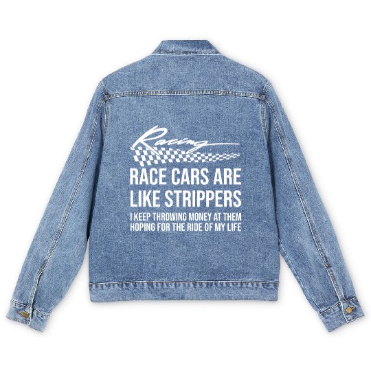 Official Race Car Stripper Ride Drag Sprint Men's Denim Jackets
