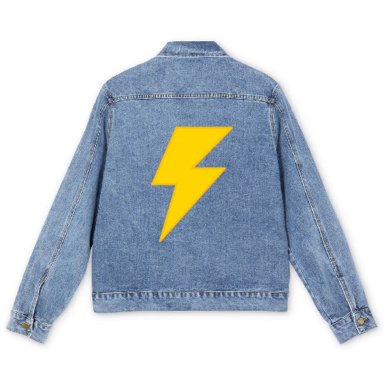 yellow lightning bolt Men's Denim Jackets