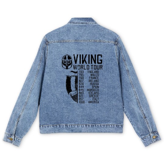 Viking World Tour Norse Mythology Gift Historical Men's Denim Jackets