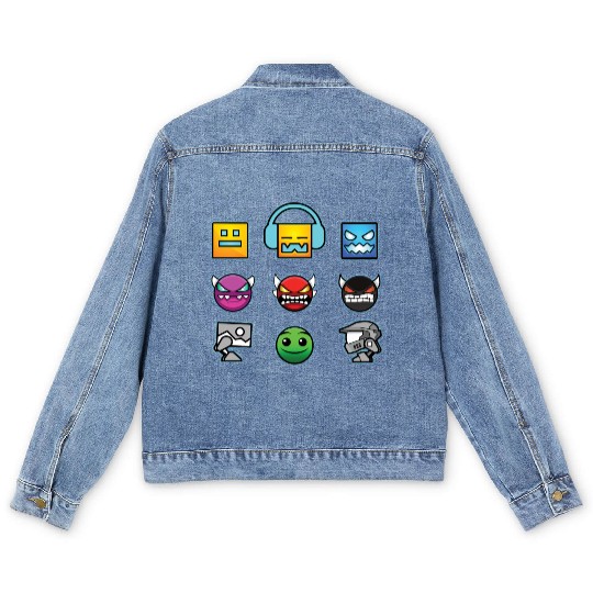 geometry dash insane Men's Denim Jackets