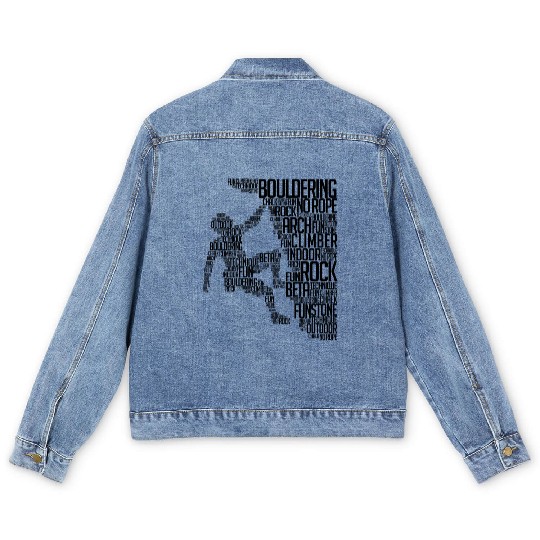 Bouldering Rock Climbing Adventure Free Climber Men's Denim Jackets