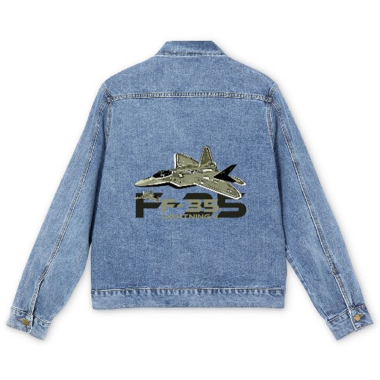 F-35 Lightning fighter jet Men's Denim Jackets
