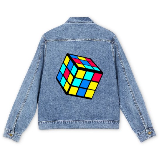90s 80 Trendy Nostalgia Cube Men's Denim Jackets