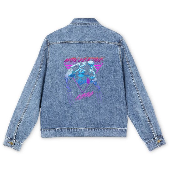 M-a-r-v-e-l W-o-l-verine Neon Retro Logan Graphic Men's Denim Jackets