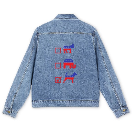 Republican Dog Voting Ballot Paper Democrat Men's Denim Jackets