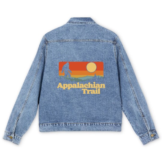 Appalachian Trail Bigfoot Outdoor Lover Vintage 80 Men's Denim Jackets