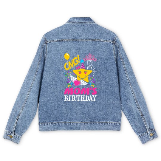 OMG Its My Moms Birthday Men's Denim Jackets