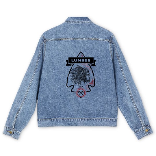 Lumbee Tribe Native American Indian Proud Arrow Men's Denim Jackets