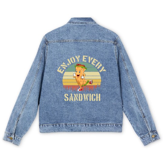 Enjoy Every Sandwich Men's Denim Jackets