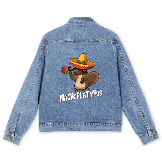 Nachoplatypus Cinco De Mayo Platypus Gifts Fiesta Men's Denim Jackets
