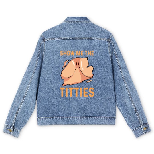 Titties Costume Festival Party Adult Humor LGBT Men's Denim Jackets