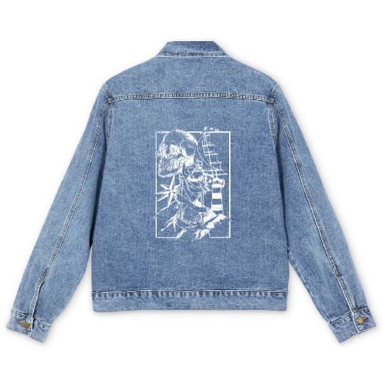 Sea life ship skull anchor compass Men's Denim Jackets