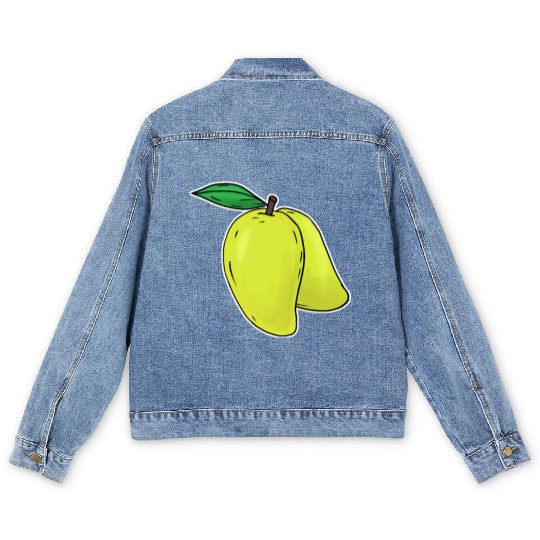 Mango hand drawn fruits summer Men's Denim Jackets
