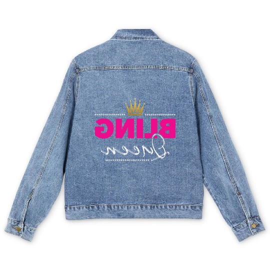 5 Bling Queen Jewelry Consultant Reverse Mirror Li Men's Denim Jackets