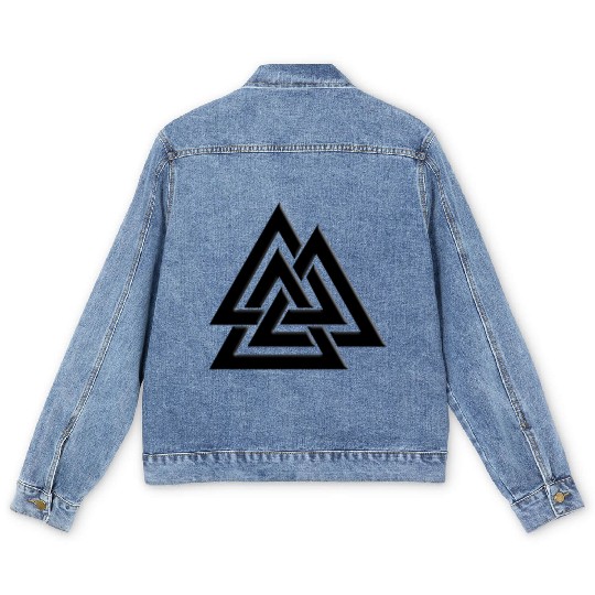 Valknut Pagan Viking Germanic Triangles Symbol Men's Denim Jackets