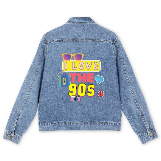I Love The 90s Vintage 1990s Men Women 90's Men's Denim Jackets